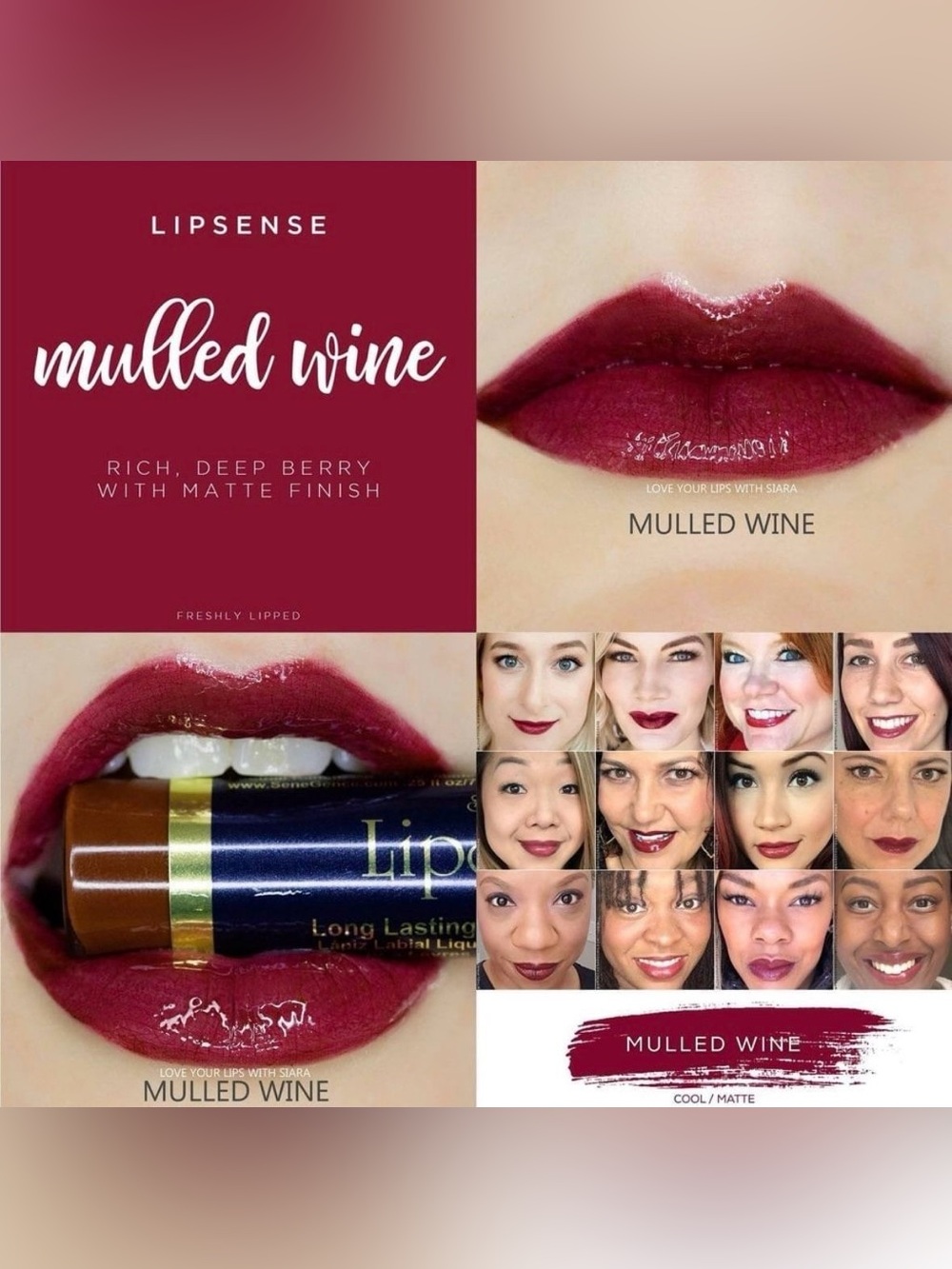 Lipsense Mulled Wine NEW Matte Cool Berry Purple Red Lasting Liquid Lipstick - Picture 5 of 7